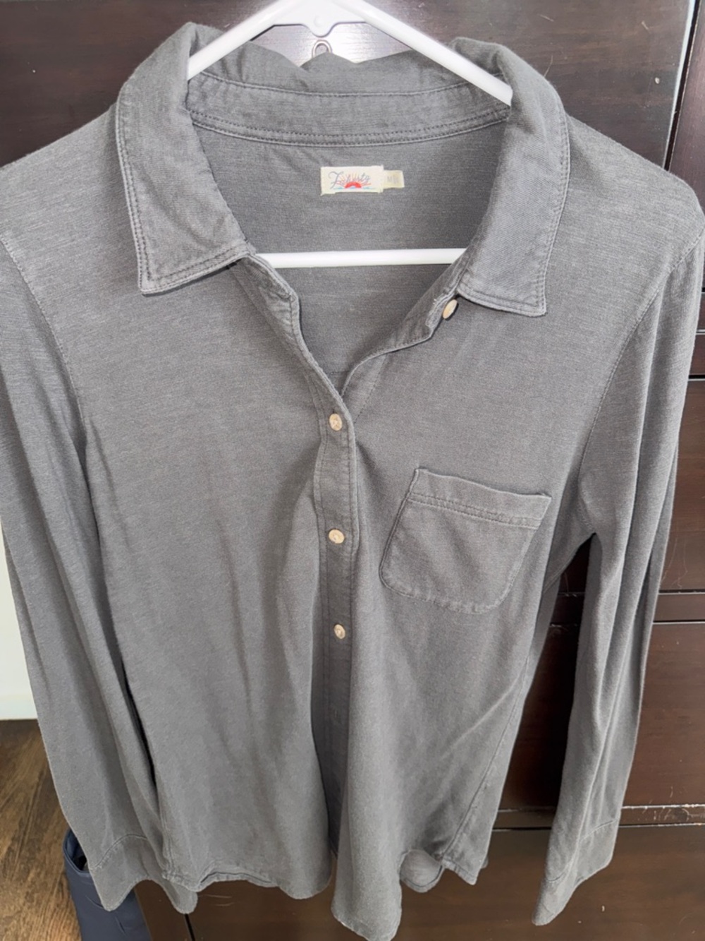 Fidelity Women's Gray Long-Sleeve Button-Front Shirt